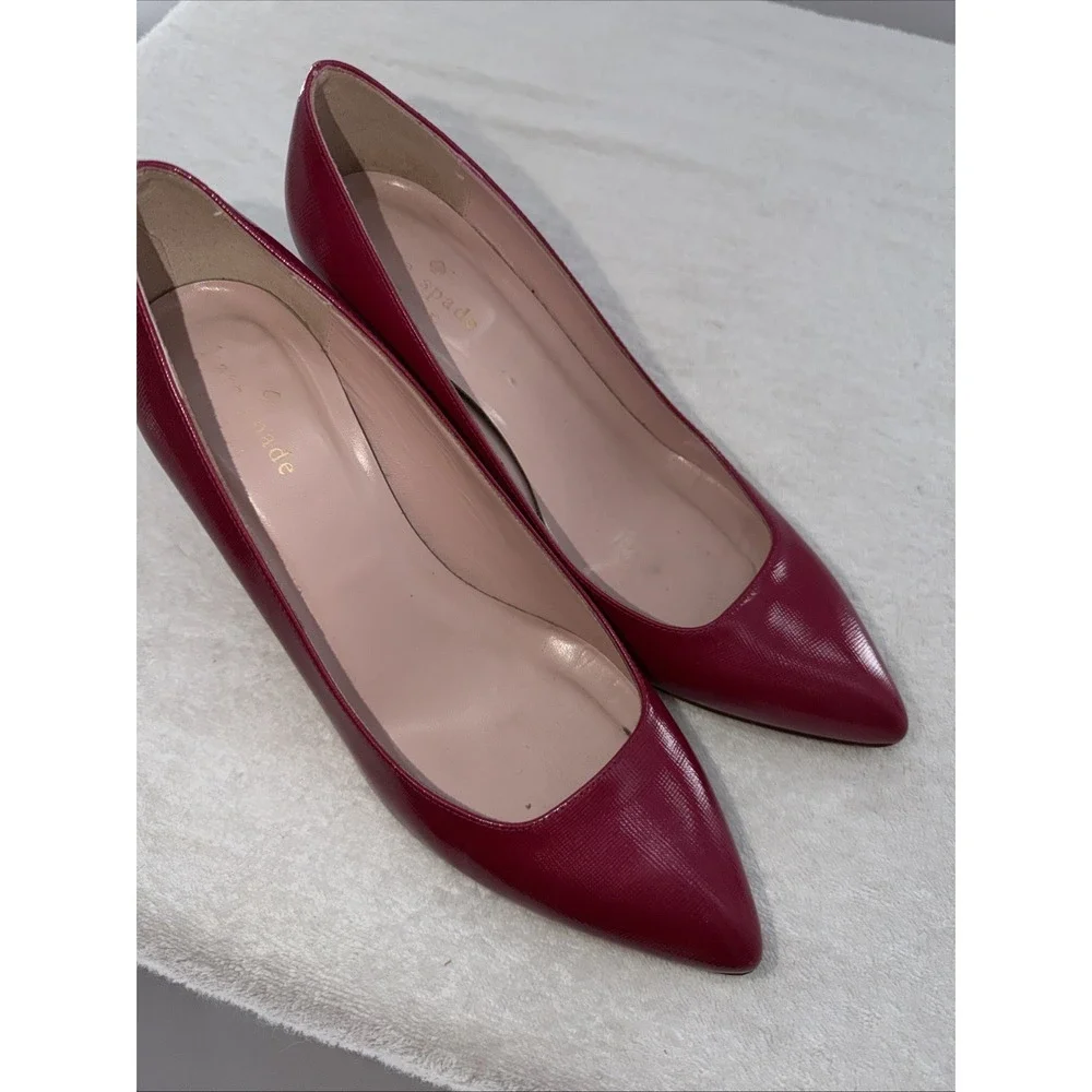 Kate Spade New York Vero Cuoio Hot Pink Pointed Toe Heels Size 7.5 Made In Italy